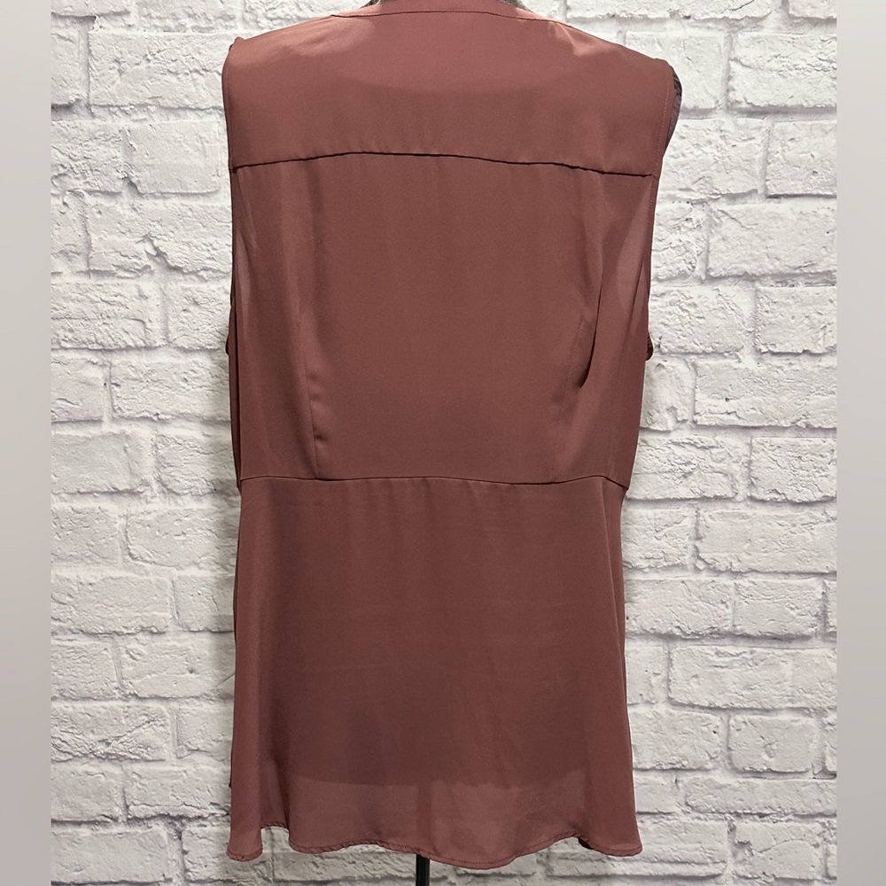 Torrid peplum georgette button front/tie front blouse mauve - Picture 5 of 5